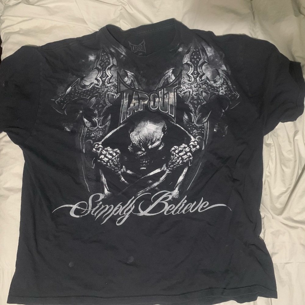 XXL Vintage Black Graphic Tee Short Sleeve